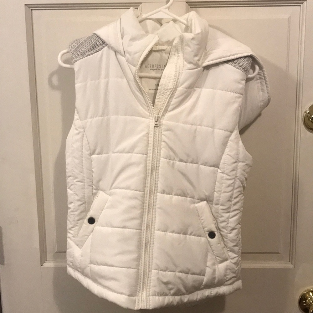 White hooded vest!